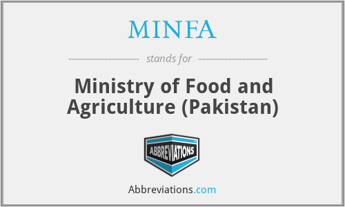 What is the abbreviation for ministry of food and agriculture (pakistan)?